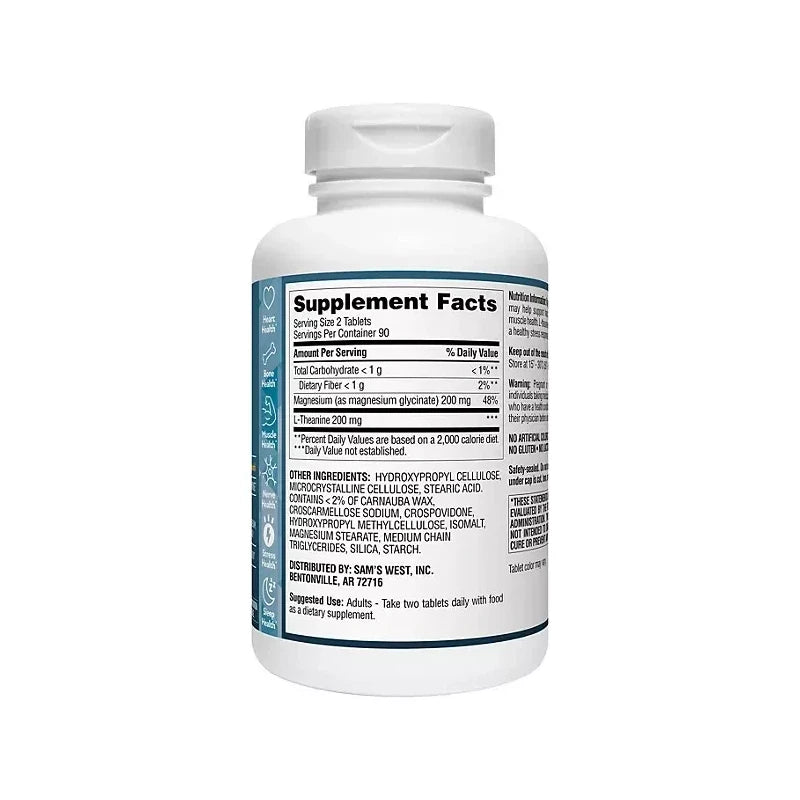 Member's Mark Magnesium Glycinate with L-Theanine Tablets, 180 ct.