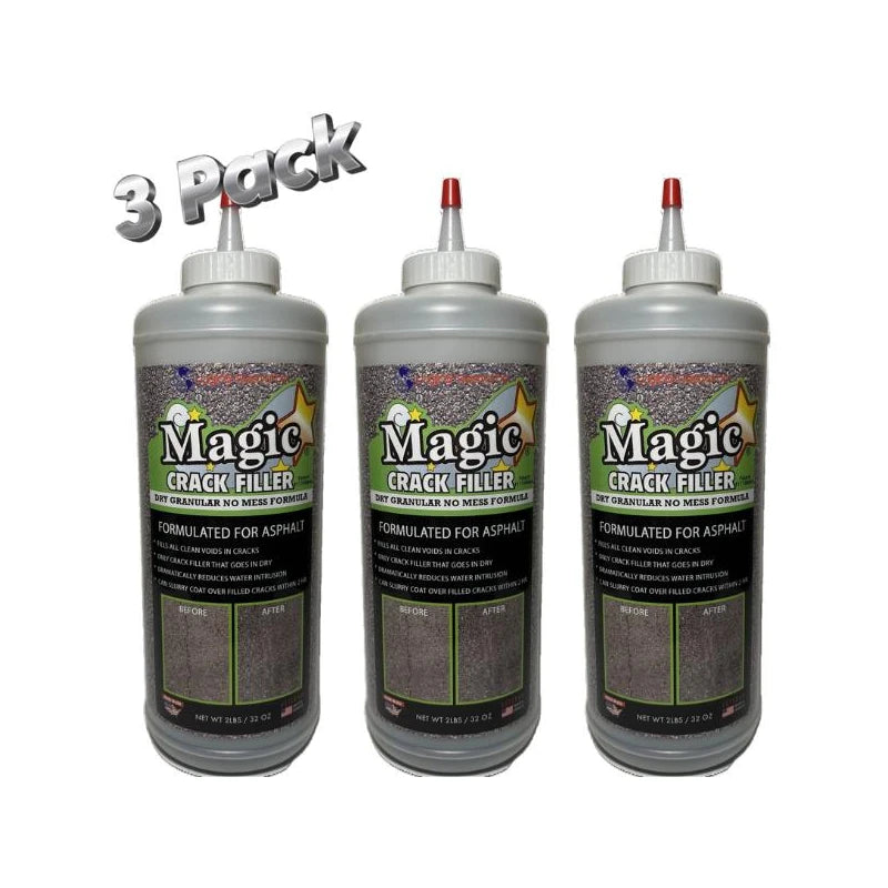 3 Pack Asphalt Magic Crack Filler - High-Performance Filler for Driveways, Parking Lots, and Roads!! - Specification: Default