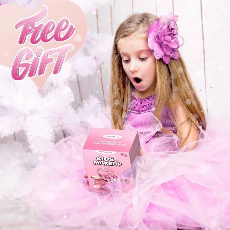 PERRYHOME Kids Makeup Set for Girl 63 Pcs Unicorn Toys for Girls, Real Washable Non-Toxic Cosmetic Toddler Make Up Kit, Unicorn Toys Princess Dress up Christmas & Birthday Girl Gifts for 3-12(Pink)