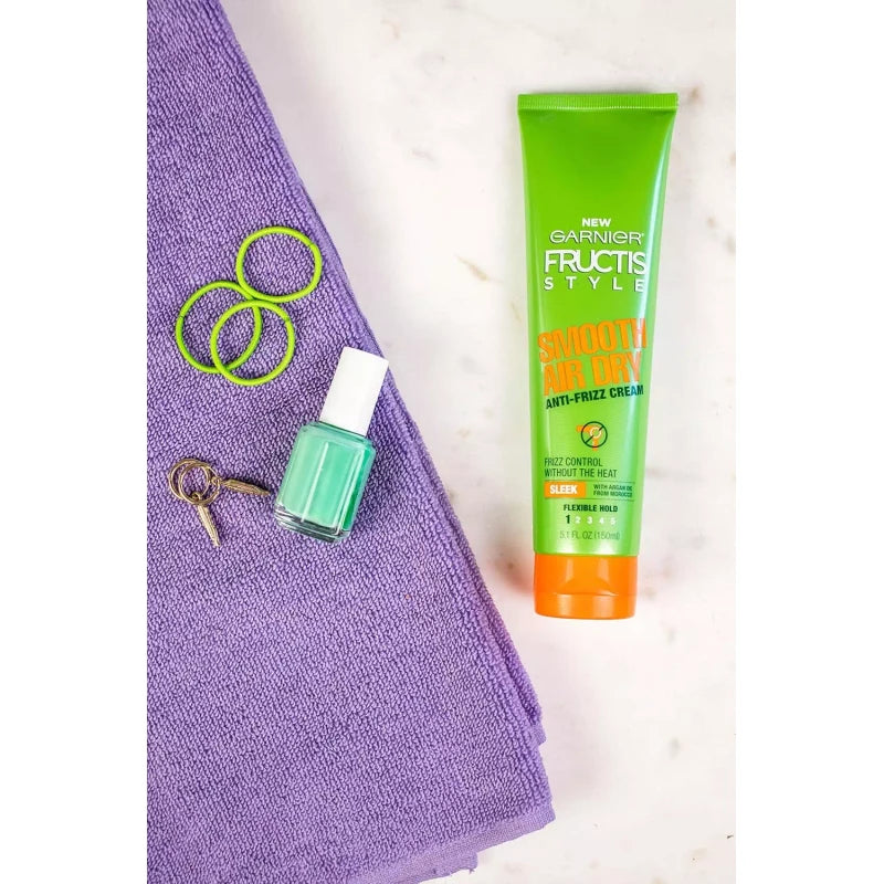 L'Oreal - Cosmetics Garnier Fructis Style Smooth Air Dry Anti-Frizz Cream, Sleek, 5.1 Fl Oz, Pack of