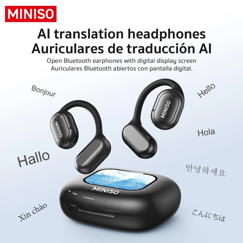 MINISO X30 OWS Translation Wireless Bluetooth Earbuds Support 135 Languages Real Time Bluetooth Translation Support Playing Music Phone Calls Headphones & Meeting Summary Earphones