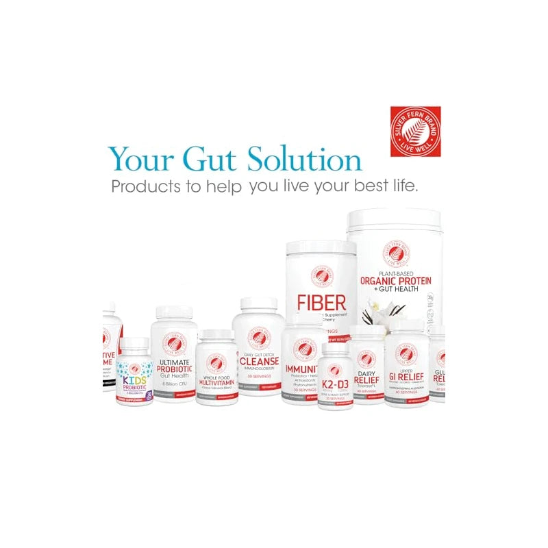 Silver Fern Sensitive Gut Fiber Supplement - Each Tub = 30 Scoops = 30 Day Supply - 6 Grams of Dietary Fiber Per Serving - with Galactomannan Guar Fiber, Baobab Fruit Powder (1 Tub)