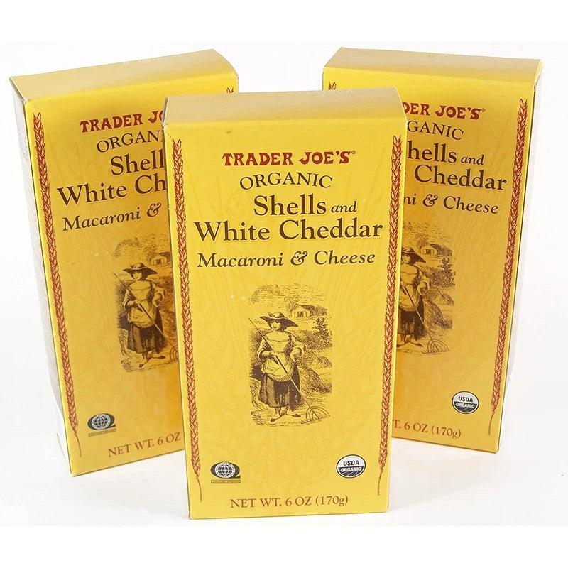Trader Joe's Organic Shells & White Cheddar Macaroni & Cheese 6oz each (3 Pack)