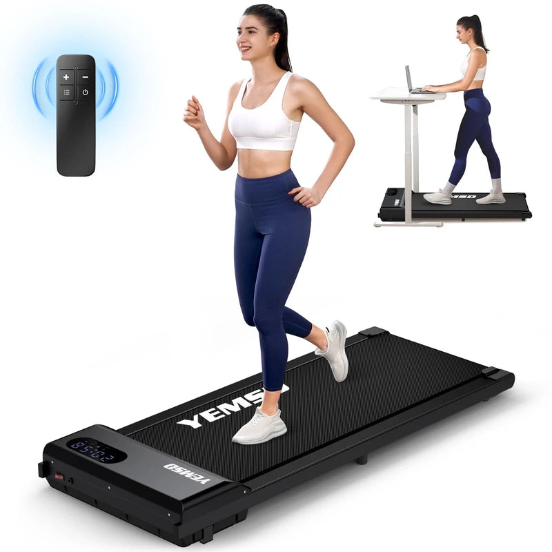 Walking Pad, Under Desk Treadmill for Home and Office, 330 Lbs Capacity, 3 in 1 Portable Treadmill with Remote Control, Classic Black