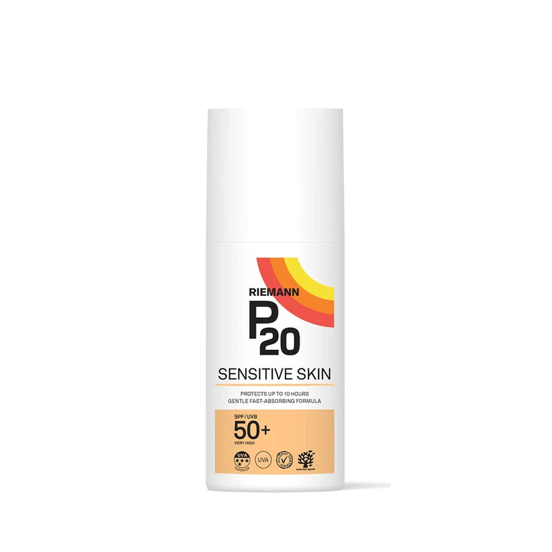 RIEMANN P20 SPF50 Sensitive Sun Cream 200ml, High Level UVA Protection for up to 10 Hours, Allergy Certification, Water Resistant, Durable & Long Lasting, Sweat Resistant
