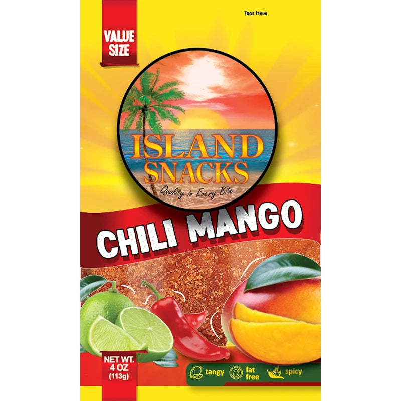 Island Snacks – Dried Chile Mango Fruit Slices – Value Size, 4 Ounces (Pack of 6) – Quality In Every Bite