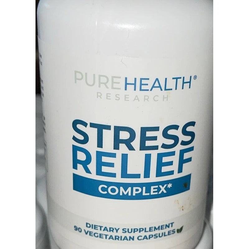 Pure Health Research STRESS RELIEF COMPLEX 90 Caps Supports Cortisol Levels New