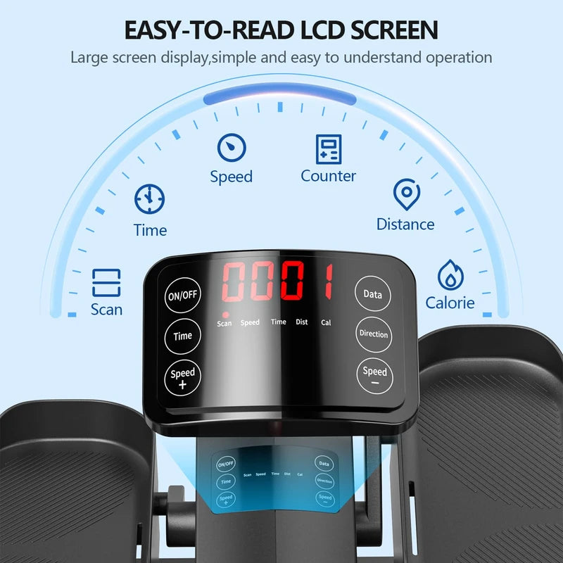 Under Desk Elliptical Machine for Home Ellipse Leg Exerciser for Seniors with Remote Control Electric Seated Pedal Exerciser with 12 Adjustable Speeds