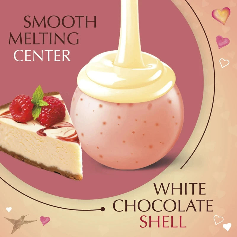 Lindt *BULK* Lindt Lindor 21.2oz RASPBERRY CHEESECAKE White Chocolate Truffles BB 9/25