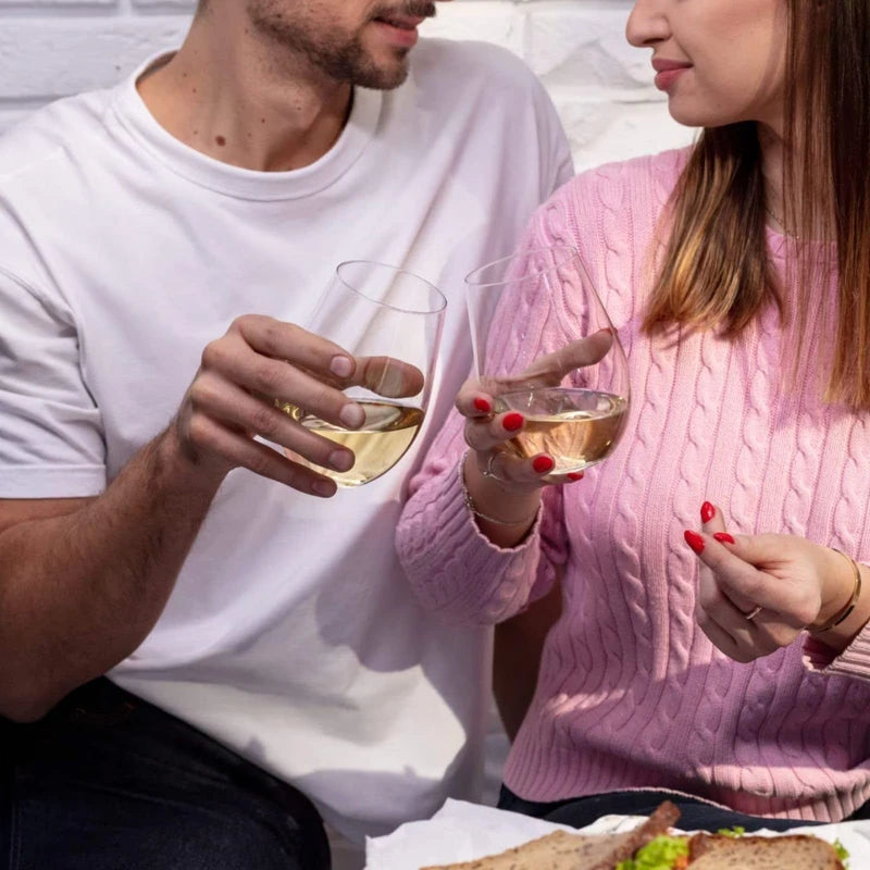 Krosno Stemless Wine Glasses for Red or White Wine, Set of 6, 19.6 oz, Harmony Collection, Perfect for a Veriety of Drinks, Made in Europe