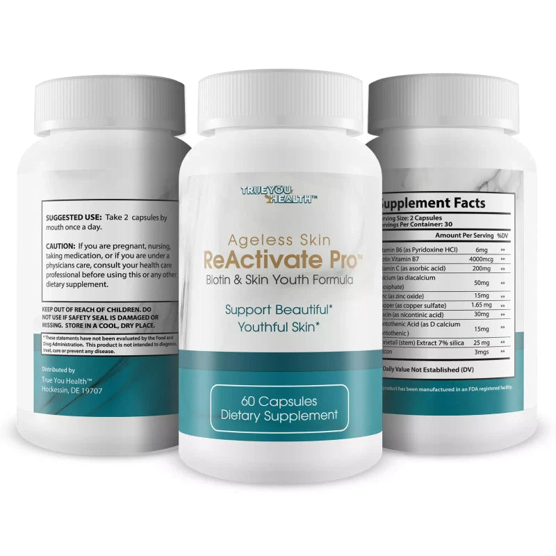 True You Health ReActivate Pro - Anti Wrinkle Pills - Our Best ReActivate Pills for Skin Health