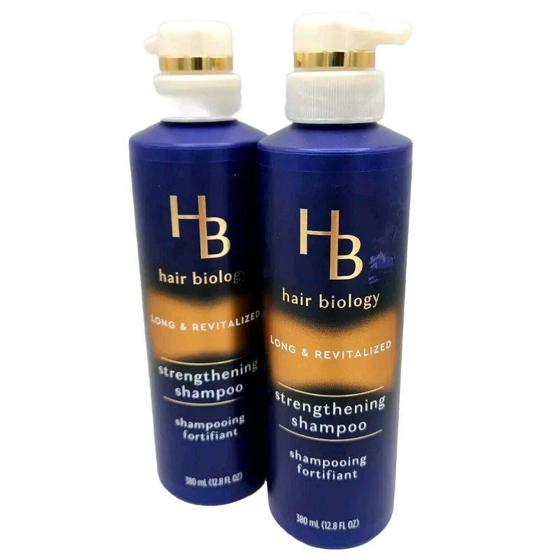 HB Hair Biology LONG & REVITALIZED STRENGTHENING SHAMPOO 12.8oz each Lot of 2