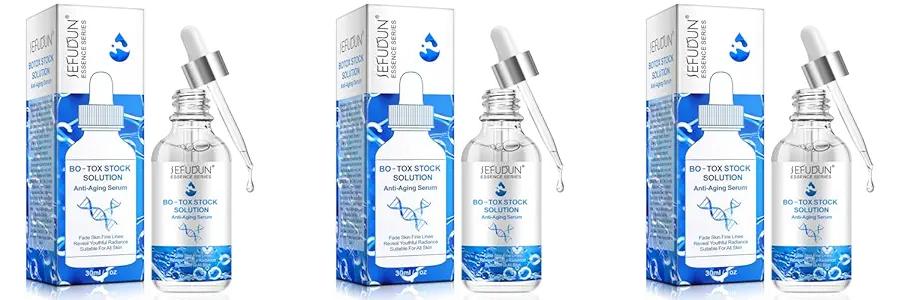 3 Pack Botox Face Serum, Botox in A Bottle with Vitamin C & E, Botox Stock Solution Facial Serum, Anti Aging & Instant Face Tightening, Boost Skin Collagen, Reduce Wrinkles & Plump Skin