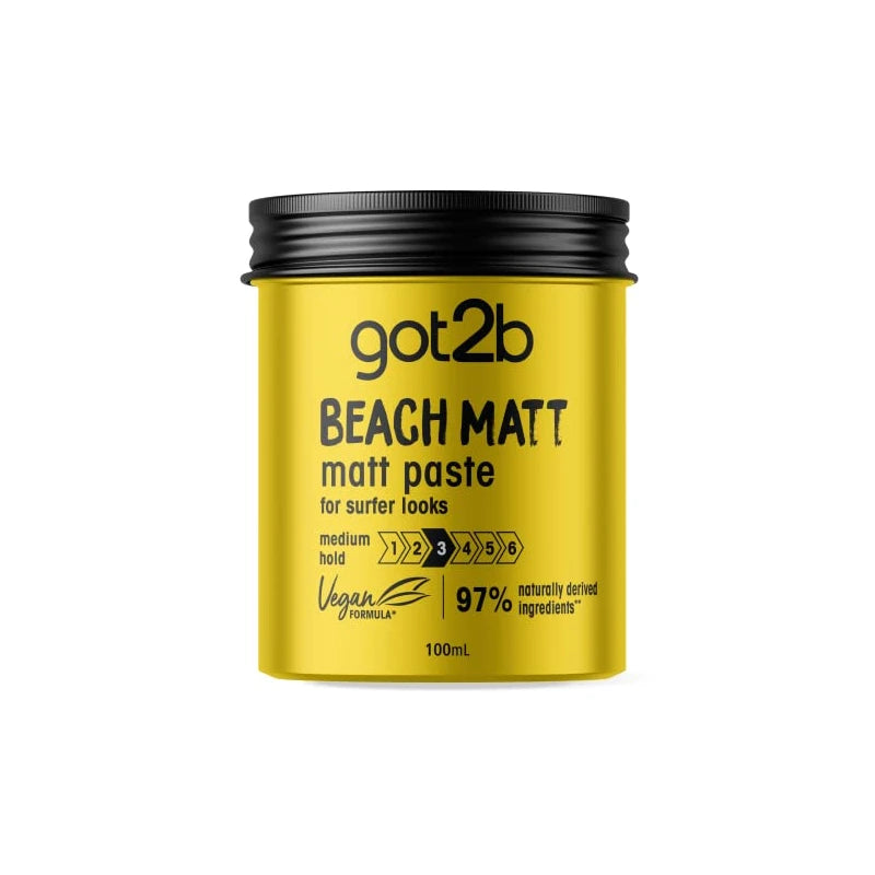 Got2b BeachMatt Matt Paste, Medium Hold, For Surfer Looks, 100mL