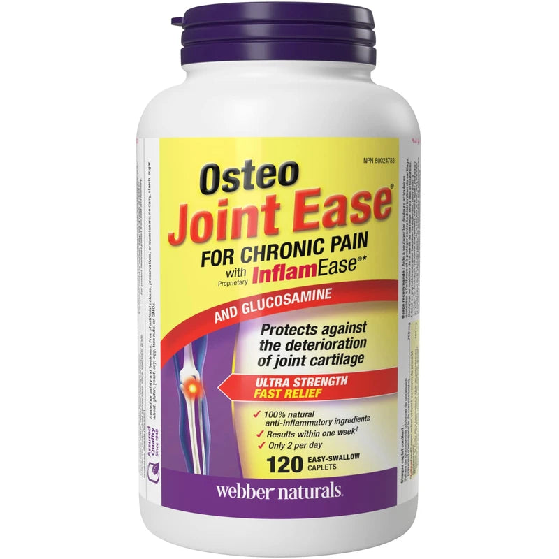 Webber Naturals Osteo Joint Ease with InflamEase and Glucosamine, 120 Caplets