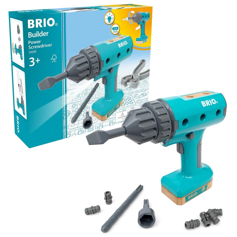 BRIO Builder Screwdriver Power Tool - Building and Construction Toys for Kids Age 3 Years Up - Pretend Play