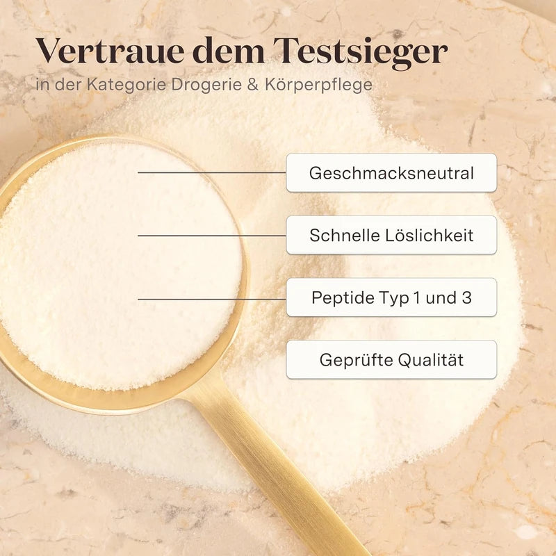 Glow25® Collagen Powder – Premium Collagen Hydrolysate with Type I & III Peptides – Neutral Flavor – 450 g