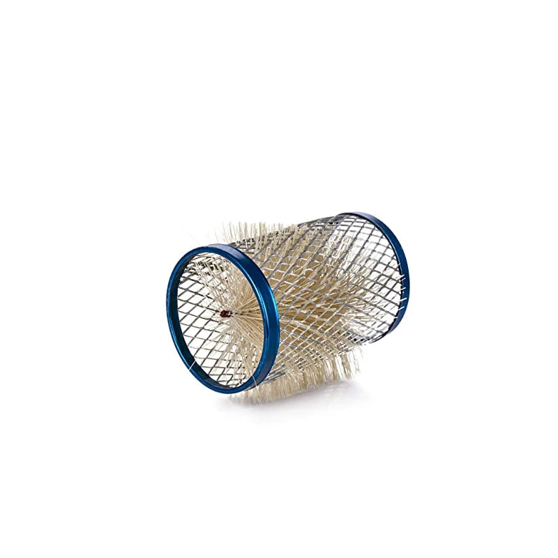 PONIK'S PROFESSIONAL - Metal Rollers, Wire Rollers with Bristles, Metal Hair Rollers, 6 Pieces, Hair Rollers 40 mm, Hair Roller Set, Hair Rollers Curls, Curler Set - Blue