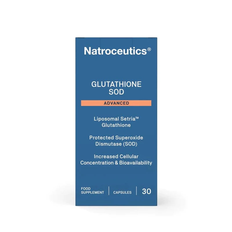 Natroceutics Glutathione SOD 30 Vegan Capsules| Liposomal Setria Glutathione| Protected Superoxide Dismutase| Increased Cellular Concentrate & Bioavailability