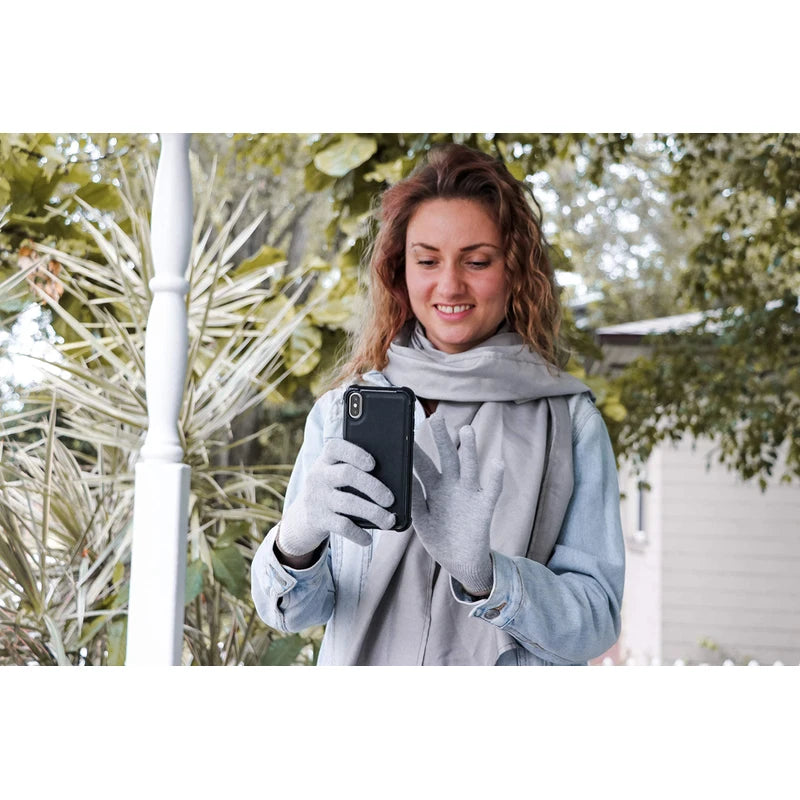 DefenderShield EMF Radiation Protection Computer Gloves - Use with Touch Screens, Keyboards, Tablets, Laptops and Cell Phones (One Large Pair)