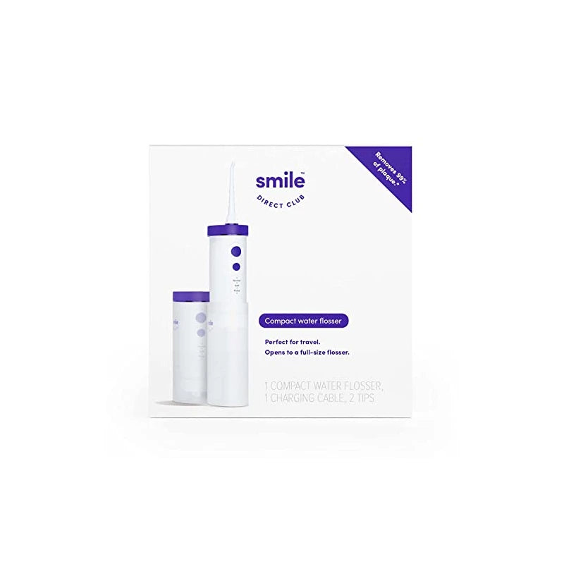 SmileDirectClub Compact Water Flosser - Compact for Travel, Cordless, 3 Pressure Modes, 1 Extra Tip - Removes 99% of Plaque