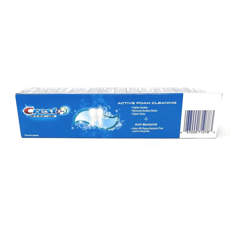 Crest Premium Plus Anti-Bacterial Toothpaste, Smooth Peppermint Flavor 7.0 oz (Pack of 3)