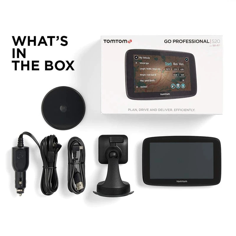 TomTom Truck Sat Nav GO Professional 520 with European Maps and Traffic Services (via Smartphone) Updates via WI-FI, Designed for Large Vehicles (Renewed)