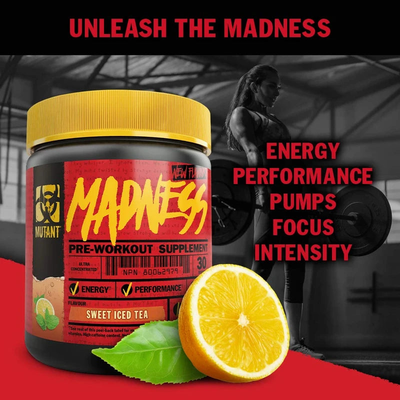 MUTANT Madness | Original Mutant Pre-Workout Powder| High-Intensity Workouts)| 30 Serving | 225 g (.83 lb) | Peach Mango