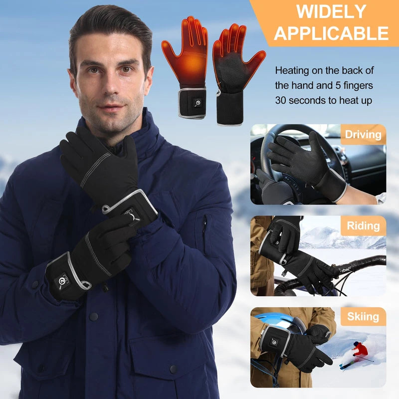 BARCHI Heated Gloves for Men and Women, Rechargeable Heated Gloves, Electric Hand Warmers, Suitable for Winter Riding, Cycling, Skiing, Running, Work, etc.