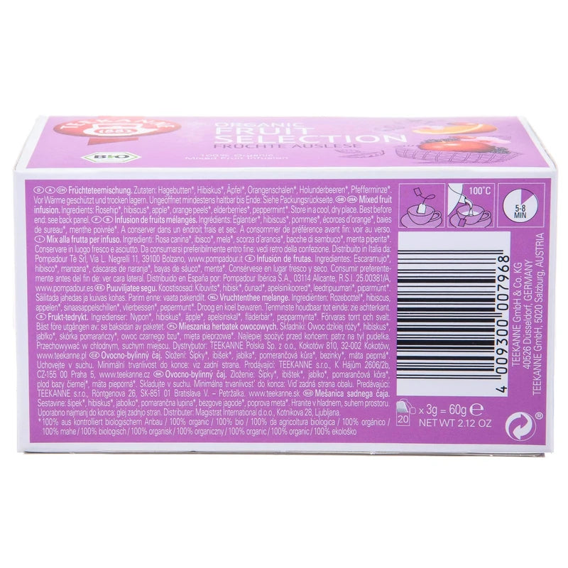 Tea Pot Organic Fruit Tea - Pack of 3 Fruit Selection (3 x 20 Bags, 180 g)