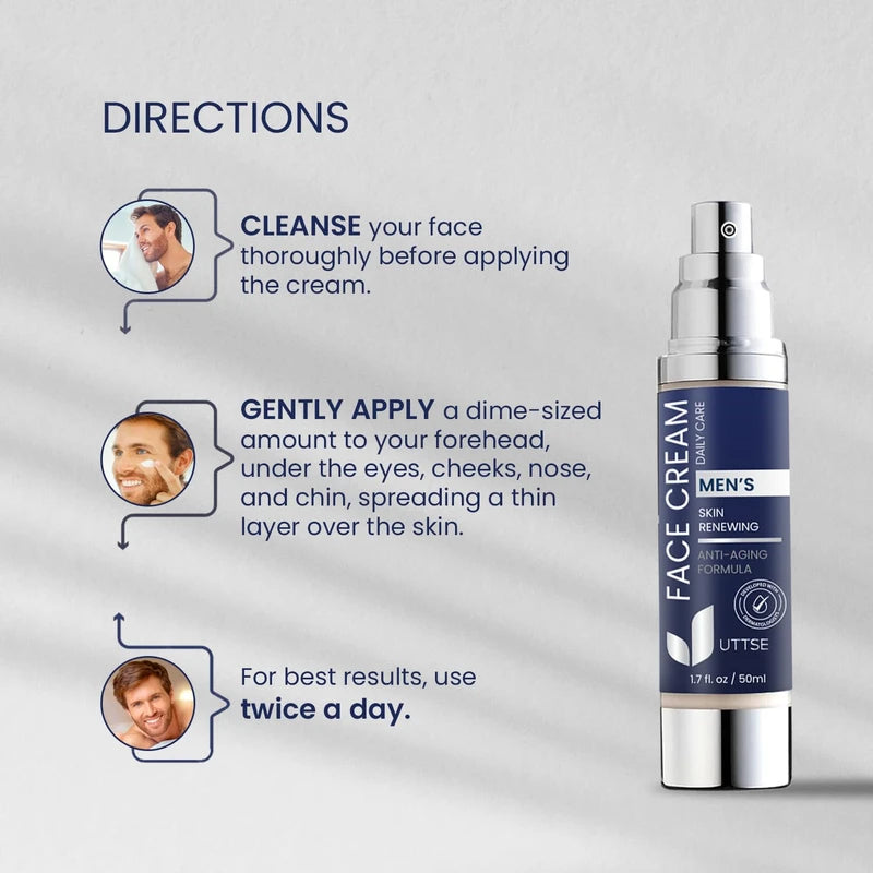 6-in-1 Face Cream for Men: Anti Aging & Wrinkle Cream for Men with Collagen