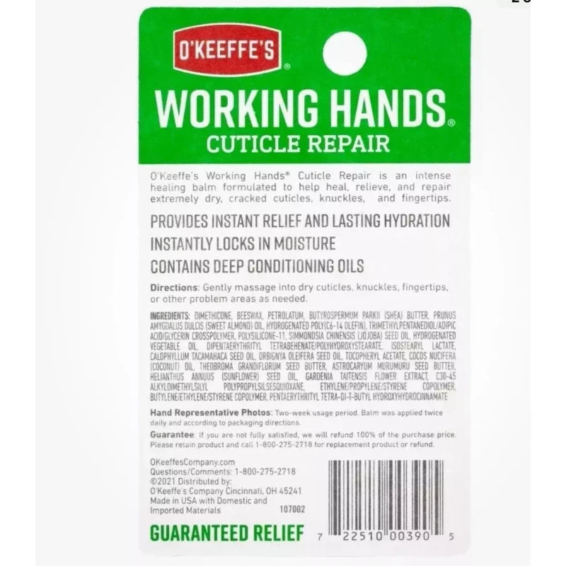 O'Keeffe's Working Hands Cuticle Repair 0.38oz Jar - NEW SEALED ~SHIPS FAST FREE