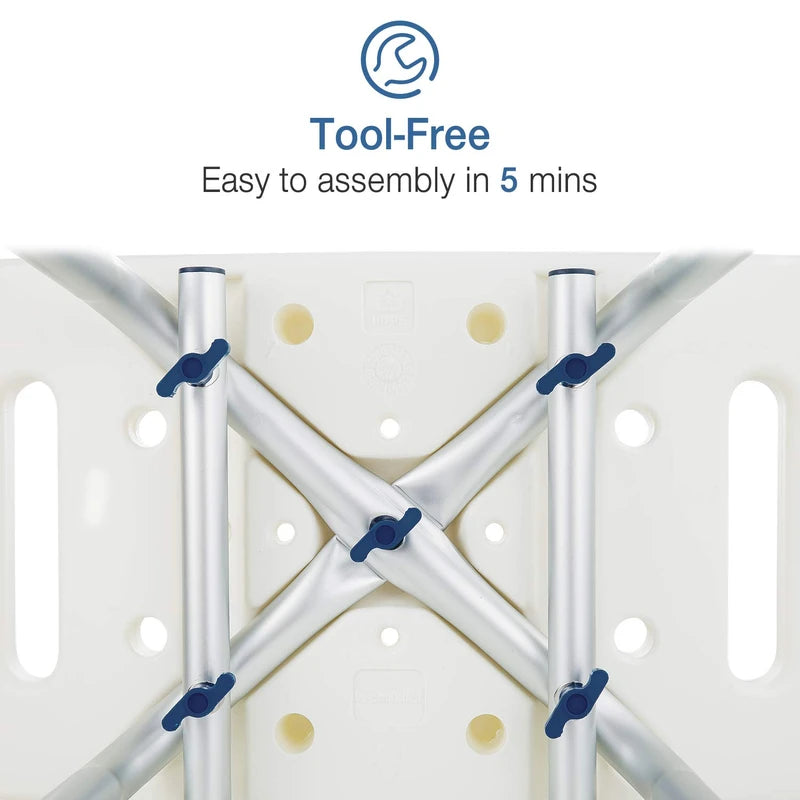 GreenChief Shower Chair with Back Removable - Small Shower Stool for Inside Shower, Narrow Bathtub Chair, Adjustable Shower Seat for Seniors, Elderly, Handicap, Disabled (300 LBS)