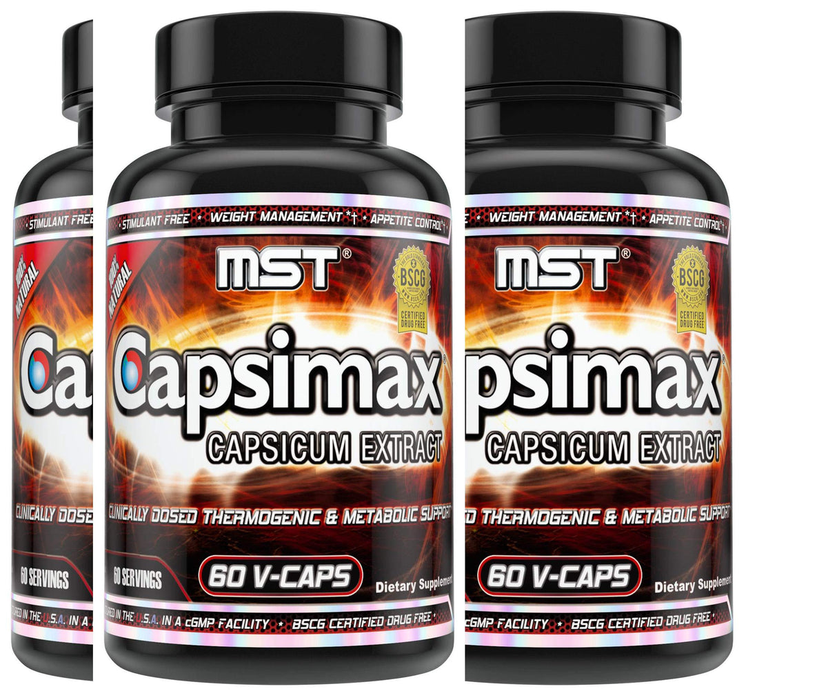 MST Capsimax Supplement 100mg V Capsules, 60 Servings Clinically Dosed Weight Management, Thermogenic, Appetite Control, Calorie Burning, Metabolic Health, Stimulant Free. BSCG Certified