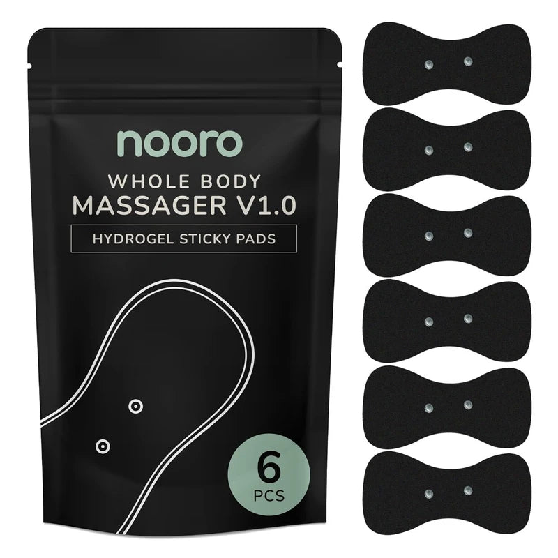 nooro 6-Pack Whole Body Massager Sticky Pads – Hydrogel, Carbon Film, Durable Adhesive, Easy Maintenance