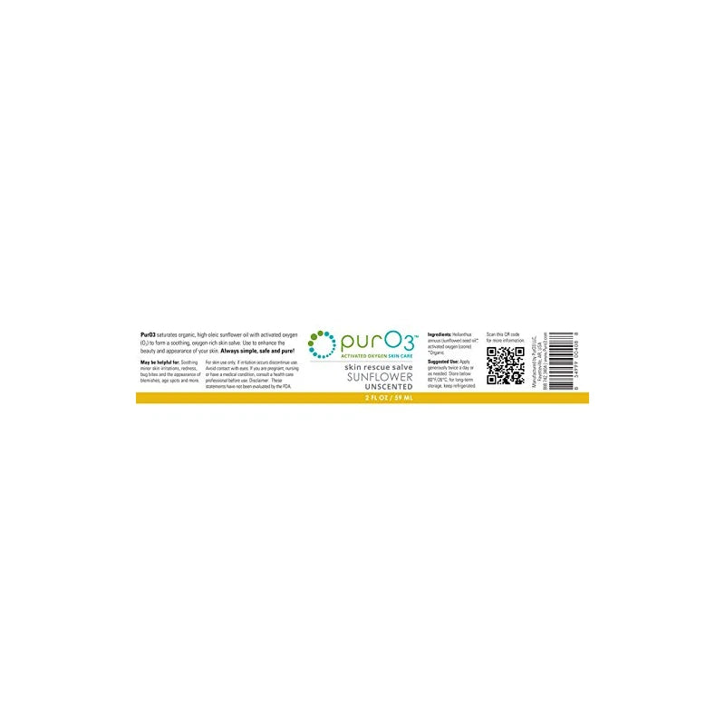 PurO3 Fully Ozonated Sunflower Oil - 2 oz - Glass Jars