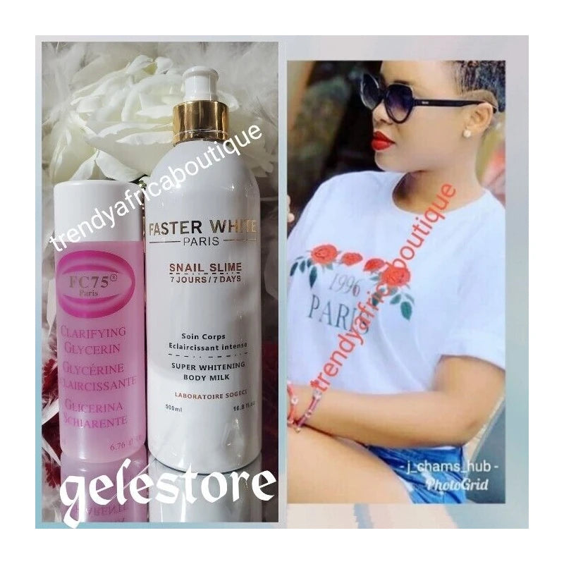 faster white paris 2pcs FASTER-WHITE Paris Body Lotion & FC75 Paris Glycerin👌