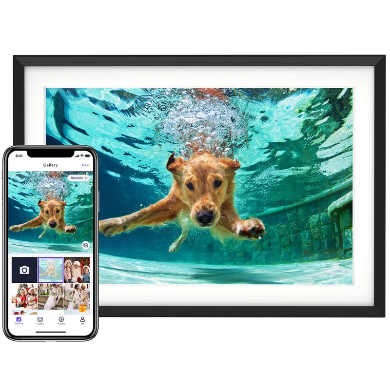 Euphro 10.1'' Digital Picture Frame with 32GB Storage, Digital Photo Frame with 1280x800 IPS Touch Screen, Share Photos/Videos and Send Best Wishes via Free App
