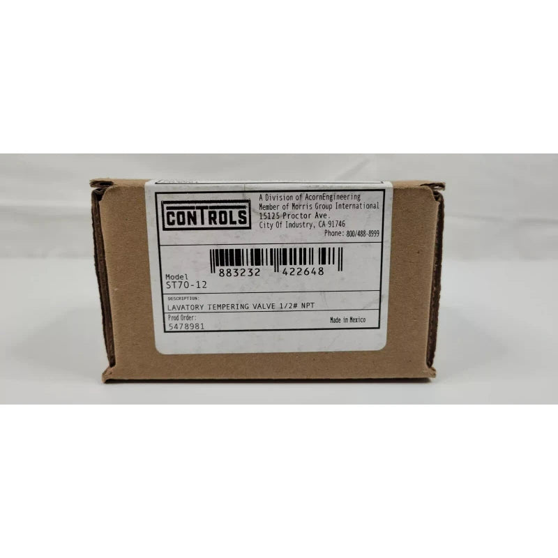 Acorn Controls ST70-12 Tempering Valve, 1/2" In. NPT, Brass, 125 PSI NEW SEALED