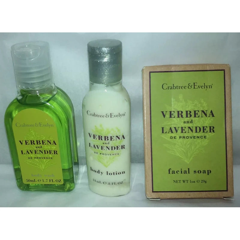 Crabtree Evelyn verbena and lavender lotion set of 4 travel
