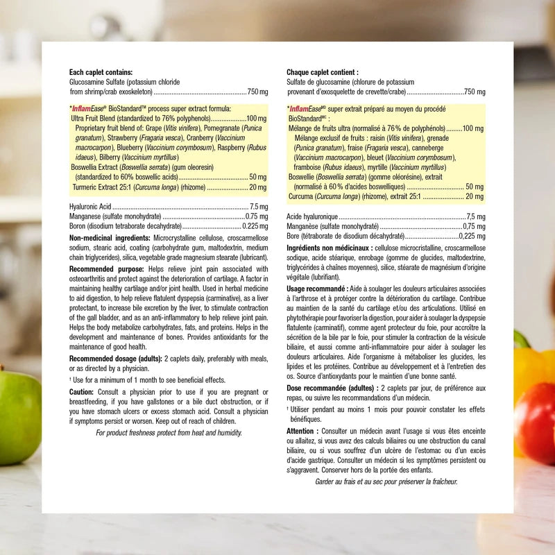 Webber Naturals Osteo Joint Ease with InflamEase and Glucosamine, 120 Caplets