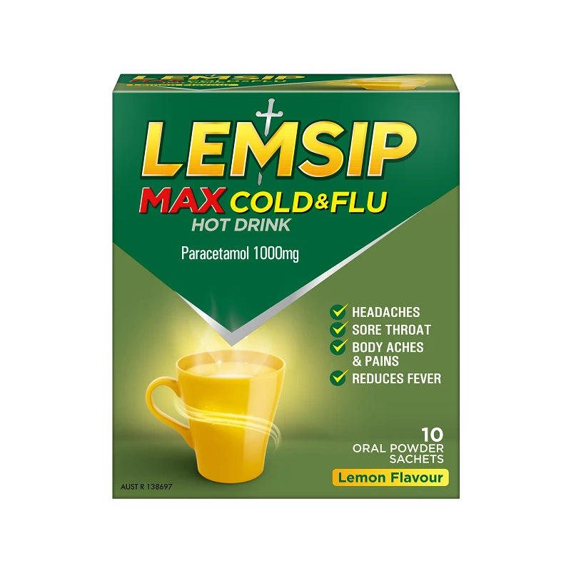 Lemsip Max Cold & Flu Hot Drink Sachets 10 - Lemon - Expiry 01/02/25