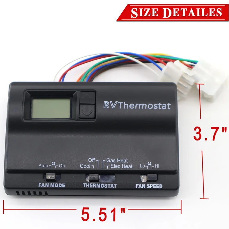 6536A3351 Digital Thermostat Compatible with Coleman-Mach, Two-Stage Digital Thermostat for Heat Pump & Gas Furnace,Wall-Mounted Black