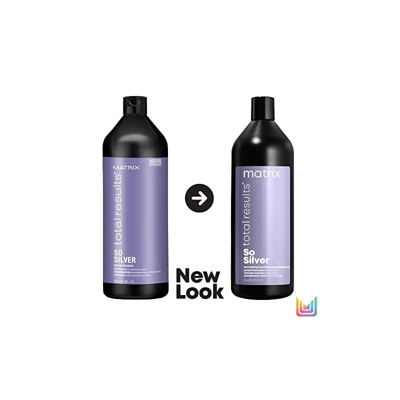 Matrix So Silver, Purple Shampoo to brighten Blonde, Grey and Silver Hair, helps to neutralise unwanted yellow undertones Total Results 1000ml