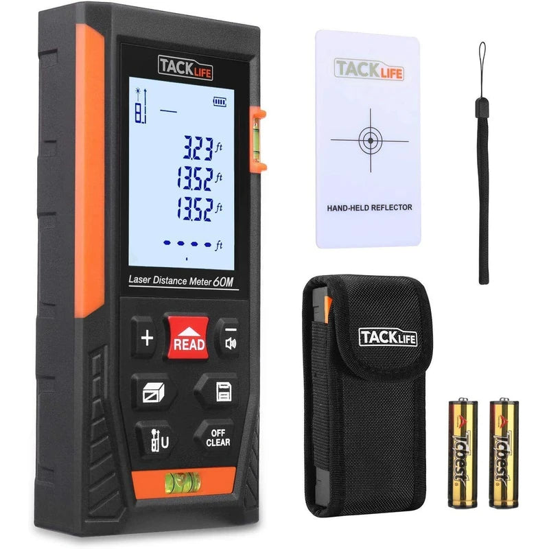 Tacklife HD60 Classic Laser Measure M/In/Ft Mute Laser Distance Meter Measurer