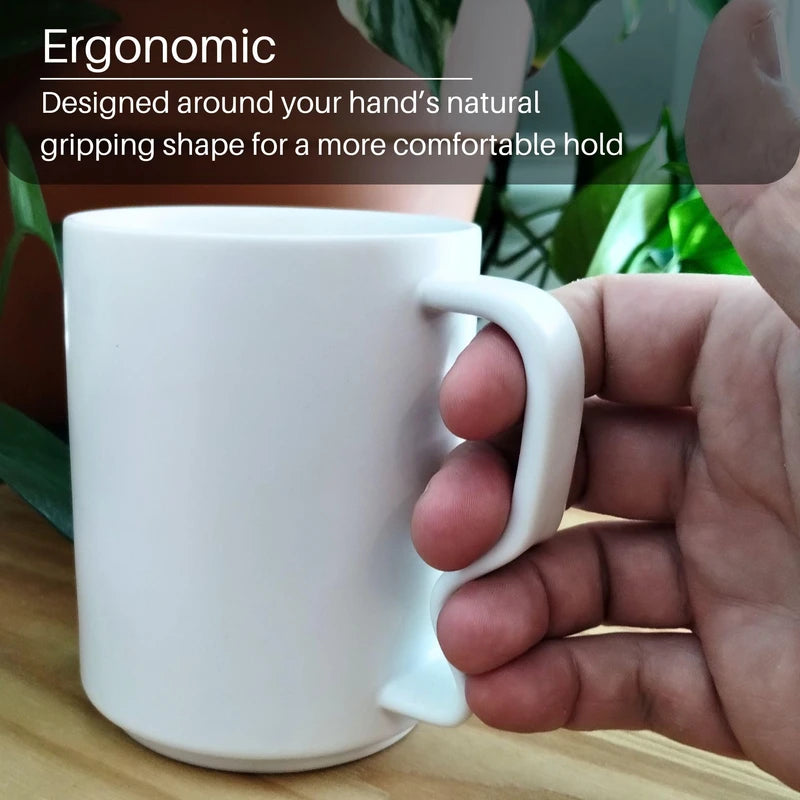 Ergonomic Coffee Mug, No-Slip Grip, More Comfortable than Traditional Mugs (Sea Foam, 1)