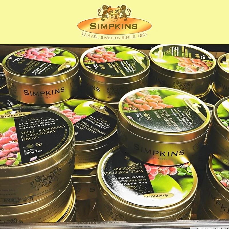 Simpkins Strawberry and Cream Candy - Strawberry Cream Hard Candy - All Natural British Sweets & Old Fashioned Candy - Strawberry Drops in English Candy Drops Tin Without Artificial Flavor (7 oz)