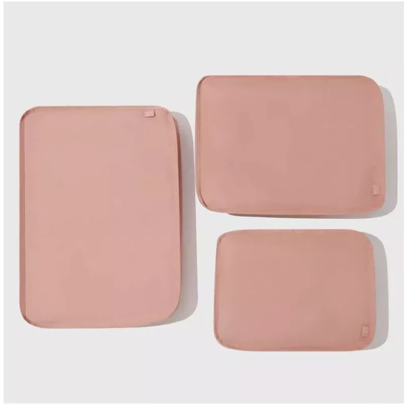 HANKY PANKY Packing Storage Cubes Set of 3 Clothing Organizer Pink Mauve NEW