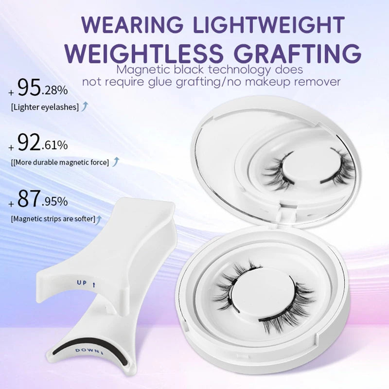 Generic Siare™ Magnetic Eyelashes Kit, Which can be Reused Natural Magnetic Eyelashes and Waterproof, Natural, Light, No Glue, Easy to Wear and Remove for All-Day Comfort (Natural + plump 2 Pair)