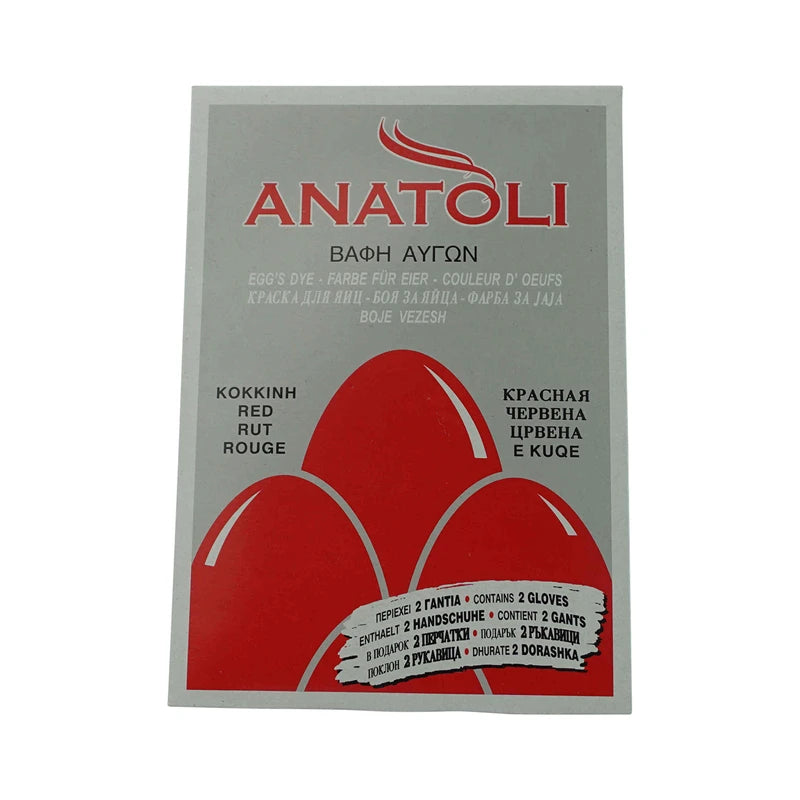 Anatoli Egg Dye from Greece, Red, 3 g, Food-Safe – Red Egg Dye, Includes Gloves – Greek Easter